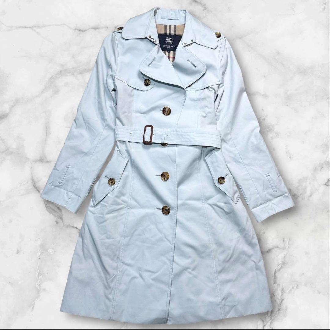 BURBERRY バーバリー トレンチコート ジャケット 水色 ノバチェック