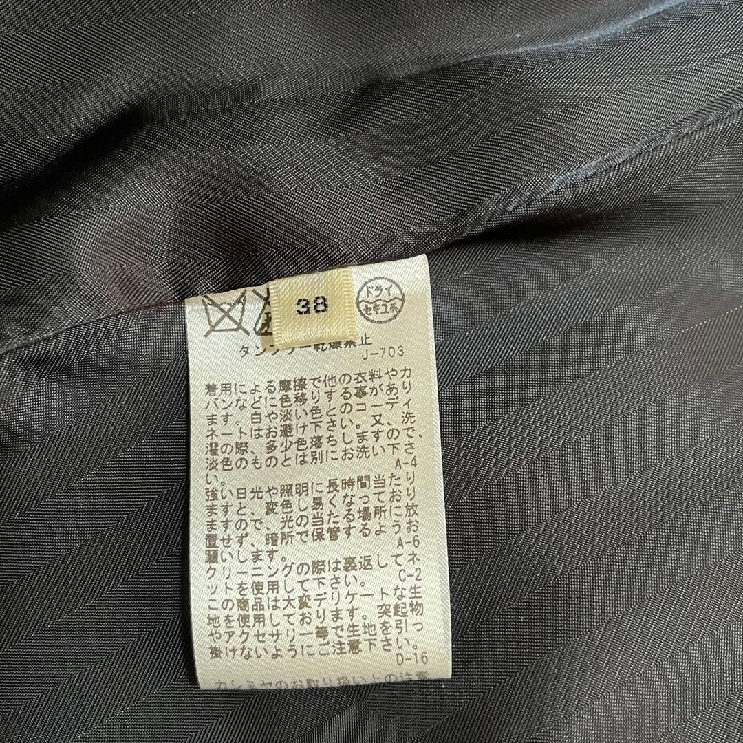 ROPE ロペ　カシミヤ混　フーデット ベルテッドコート　ロングコート　38　黒