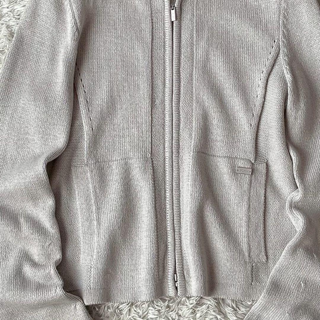 【美品】フォクシー リリーパーカー コットンシルク カーディガン フーディー