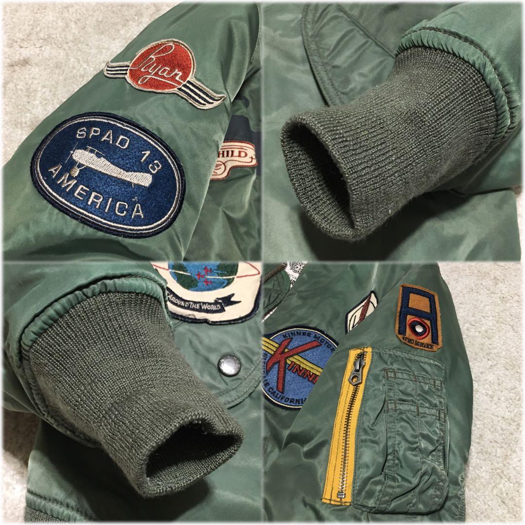 avirex ♫ MA-1 ワッペン XL カーキ フライトジャケット