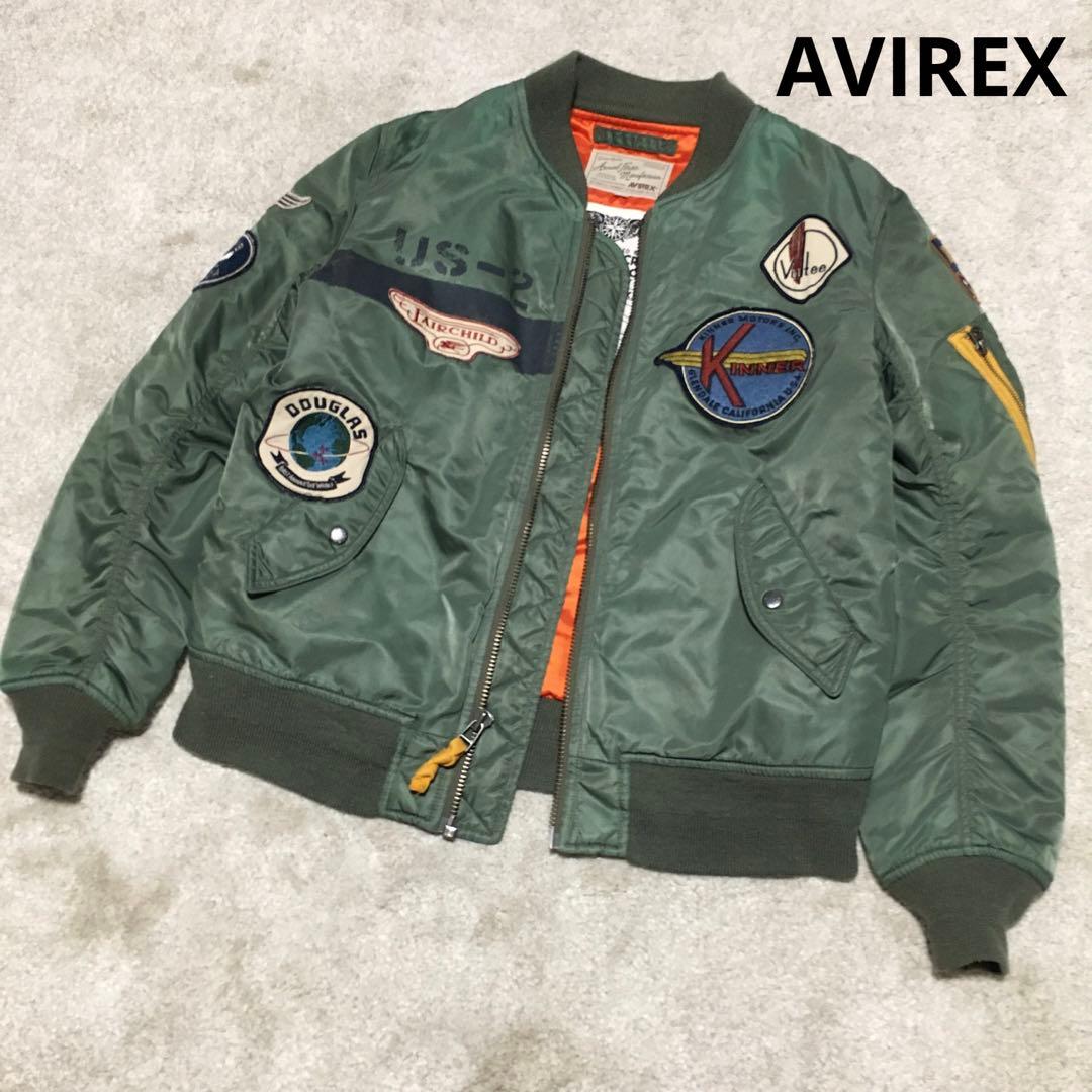 avirex ♫ MA-1 ワッペン XL カーキ フライトジャケット