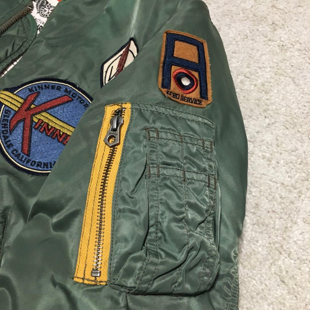 avirex ♫ MA-1 ワッペン XL カーキ フライトジャケット