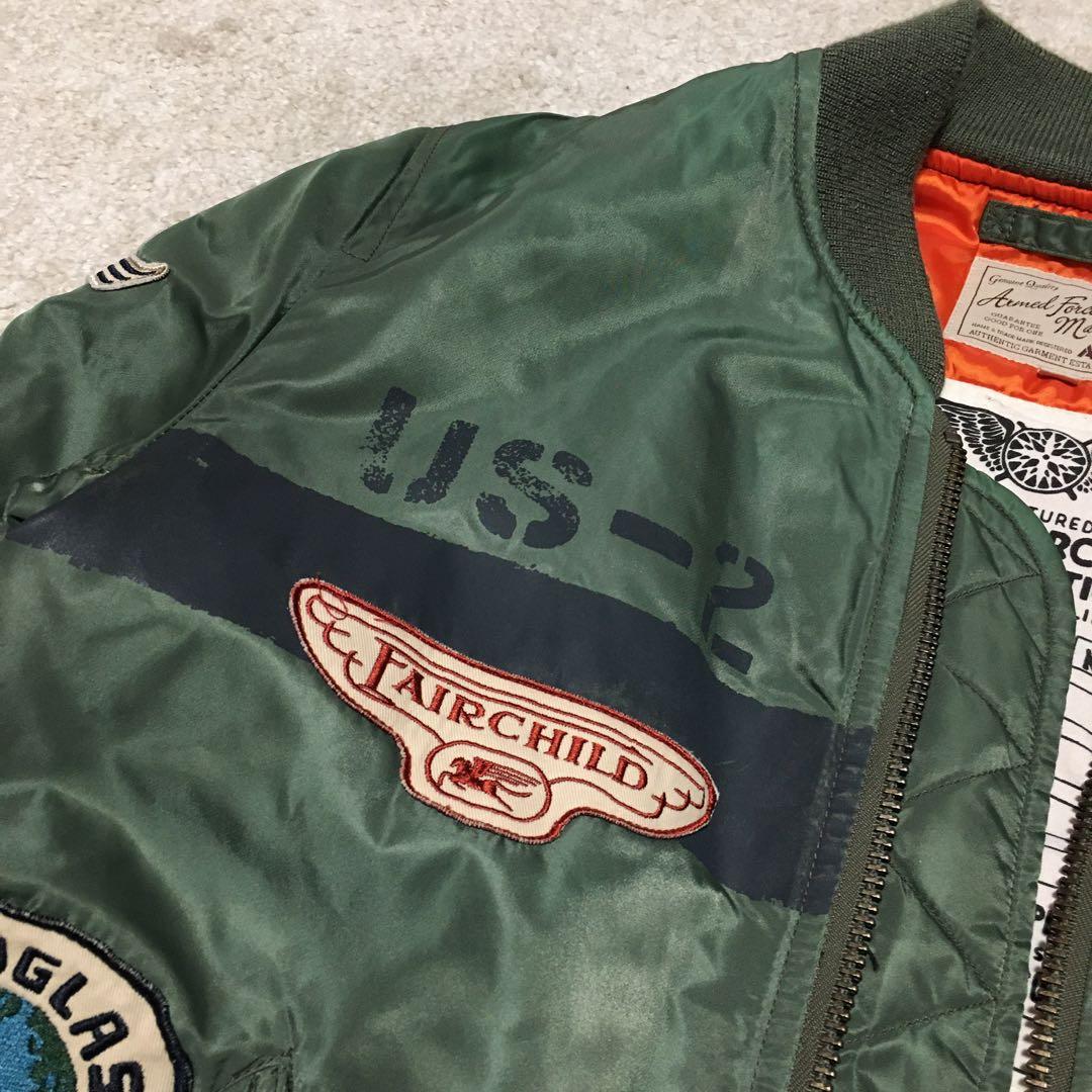avirex ♫ MA-1 ワッペン XL カーキ フライトジャケット