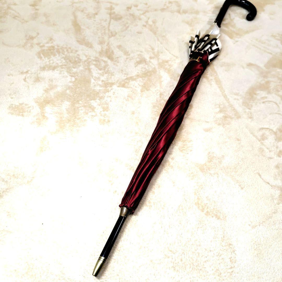 極美品 フェンディ 長傘 ズッカ柄 FF イタリア製 雨傘 レッド 赤 梅雨