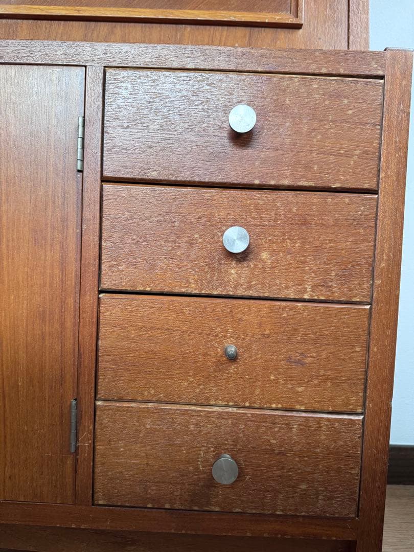 まと⭐︎木製ブラウン ライティングビューロ 引き出し4つ付き