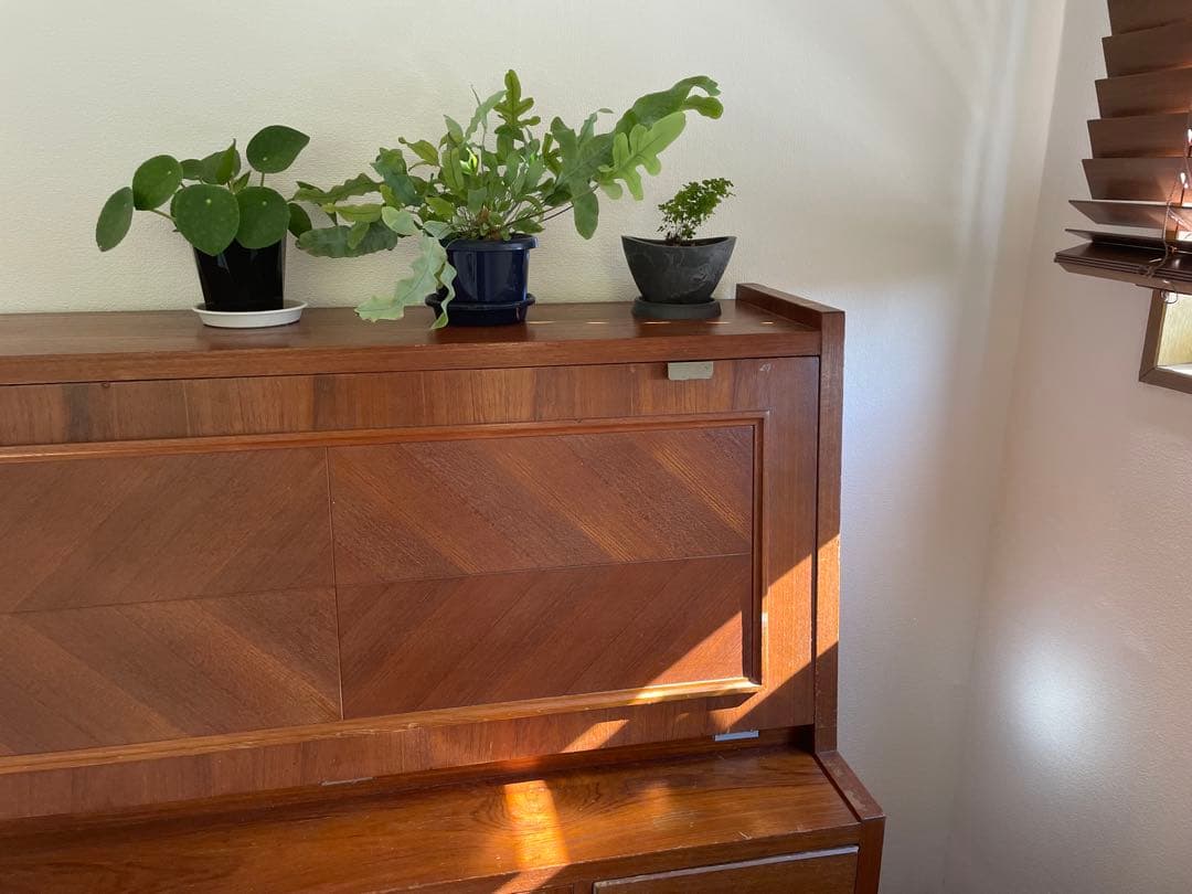 まと⭐︎木製ブラウン ライティングビューロ 引き出し4つ付き