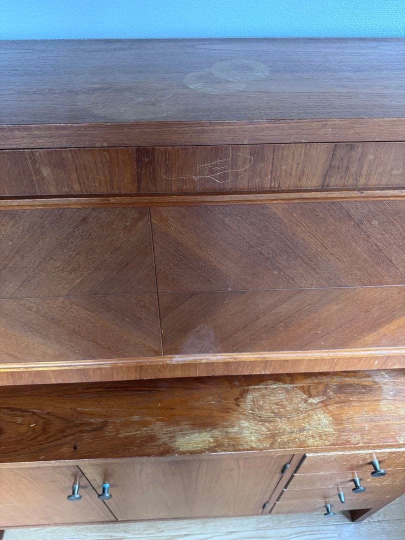 まと⭐︎木製ブラウン ライティングビューロ 引き出し4つ付き