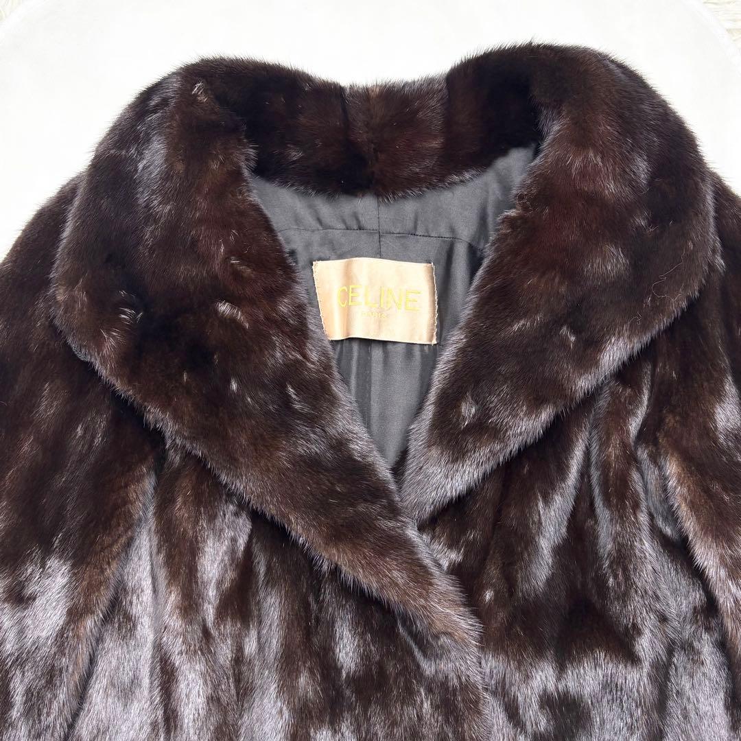 CELINE リアルミンクファーコート ロング丈 艶々 毛並み◎ XLサイズ相当
