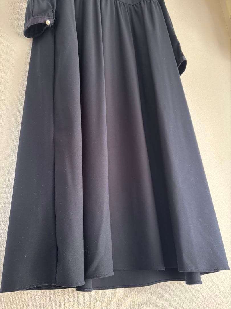 maison echelle(メゾンエシェル)ハシゴレーススリーブギャザードレス