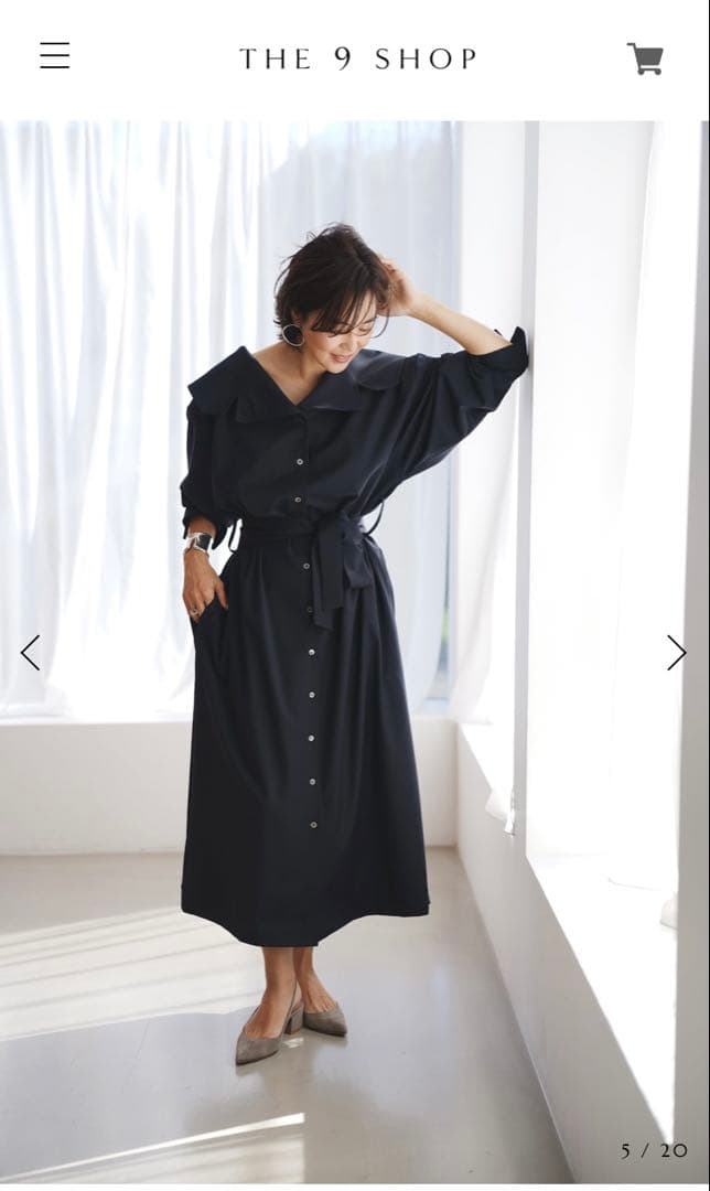 9SHOP EVERYDAY shirt DRESS ネイビー