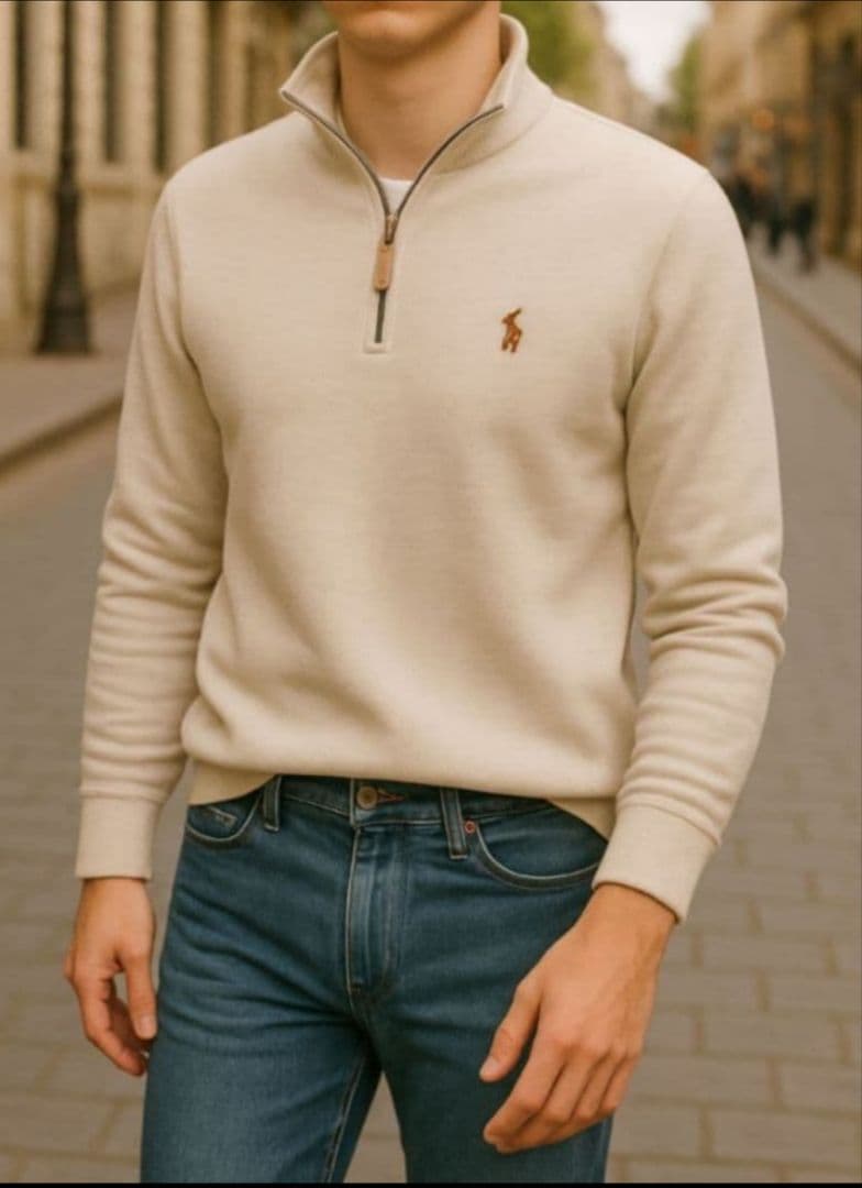 新品未使用タグ付き　ポロラルフローレン　コットンハーフジップセーター　LL