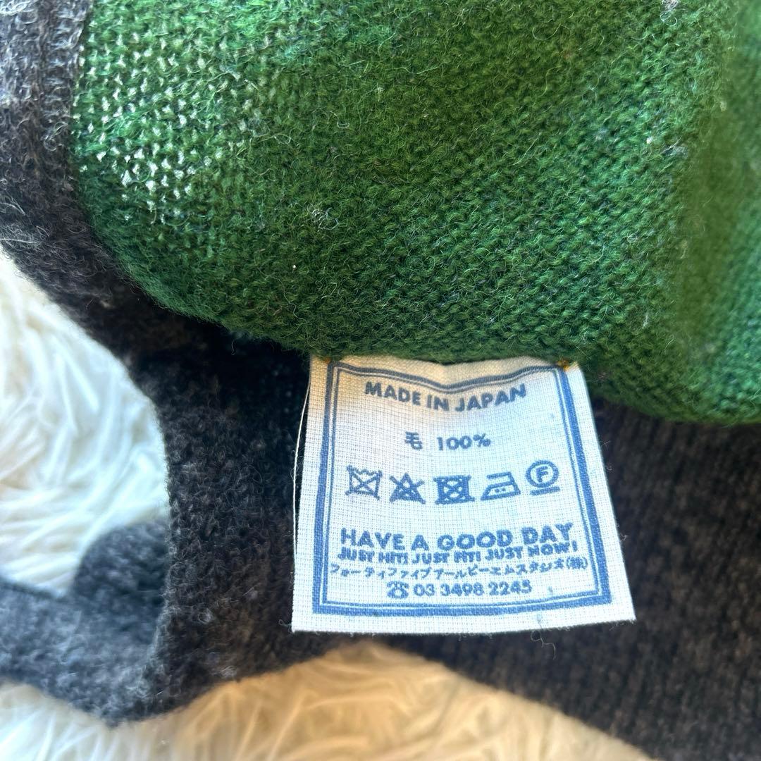 SDL45R★★45rpm 45R ウールボーダーニットパーカーR刺繍