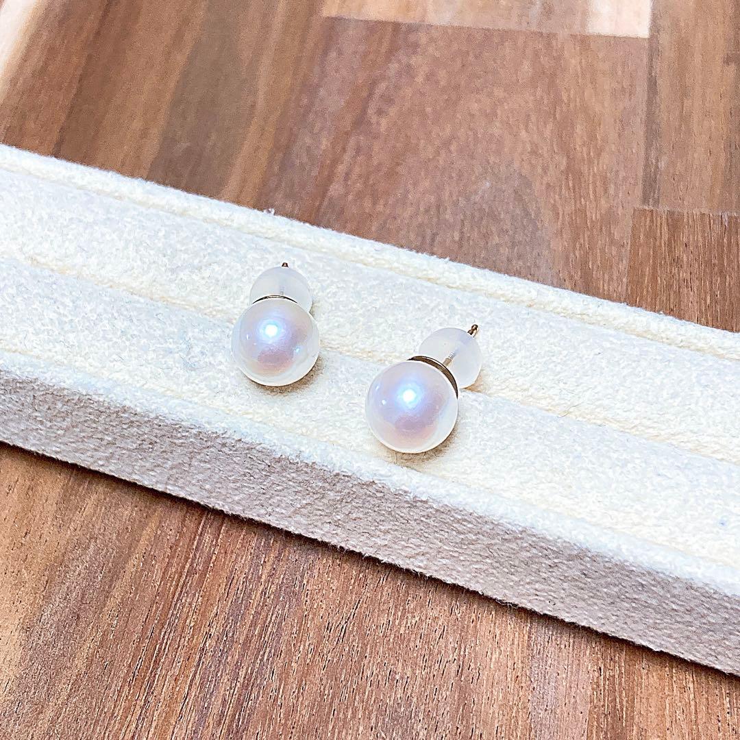 【新品・百貨店商品／総本店】2036テスト販売品K14GFアコヤ真珠8.0ピアス