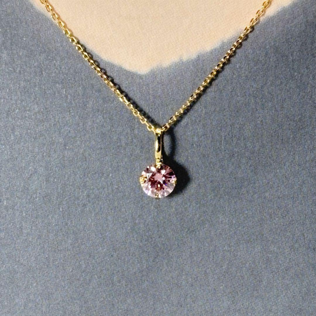 K18 18キン 18k 18金 サクラピンク　モアサナイト　ペンダント　トップ