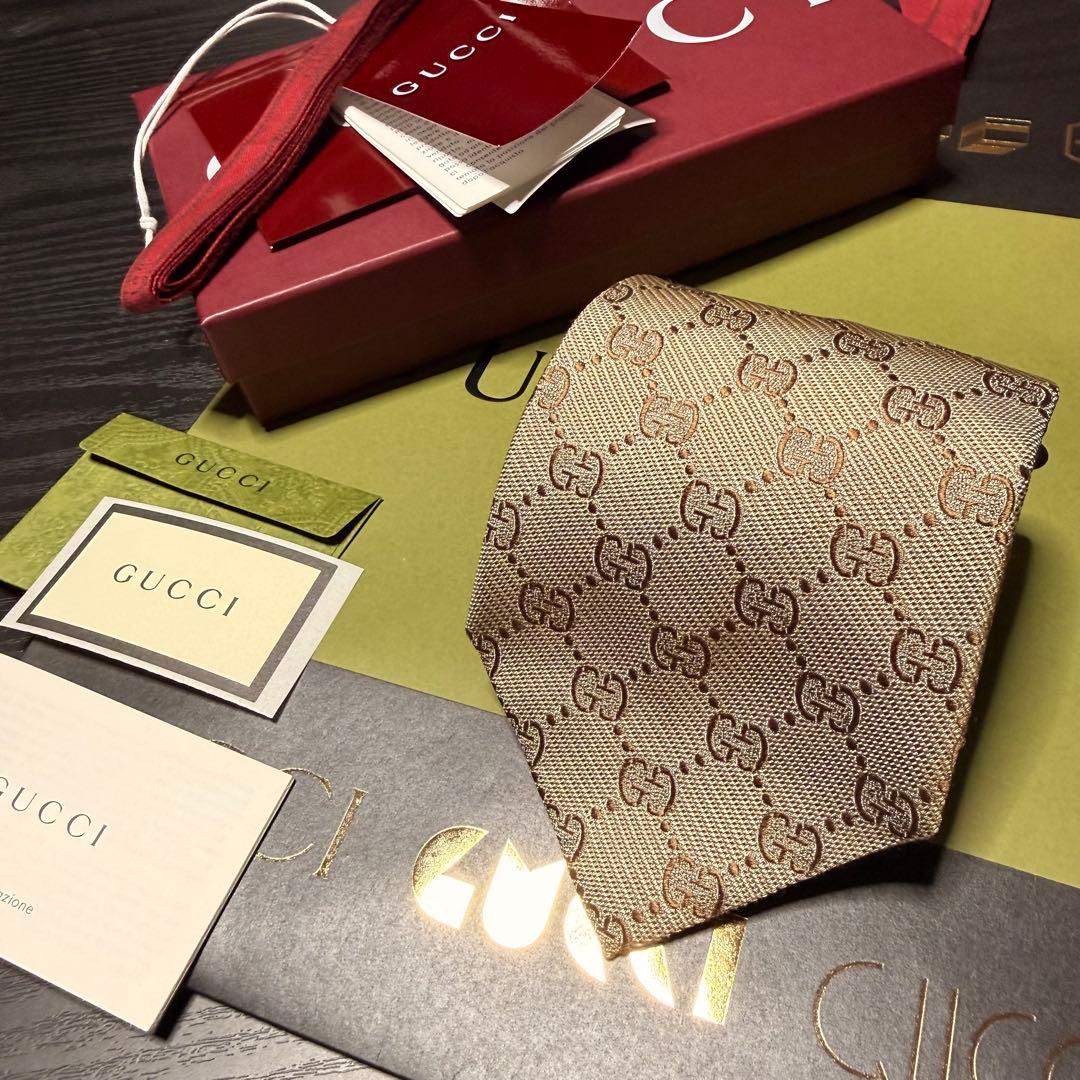 新品✨箱袋付❗️GUCCI グッチ ネクタイ メンズ シルク イタリア製