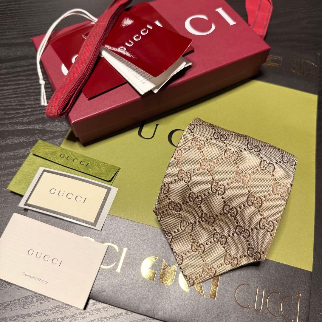 新品✨箱袋付❗️GUCCI グッチ ネクタイ メンズ シルク イタリア製