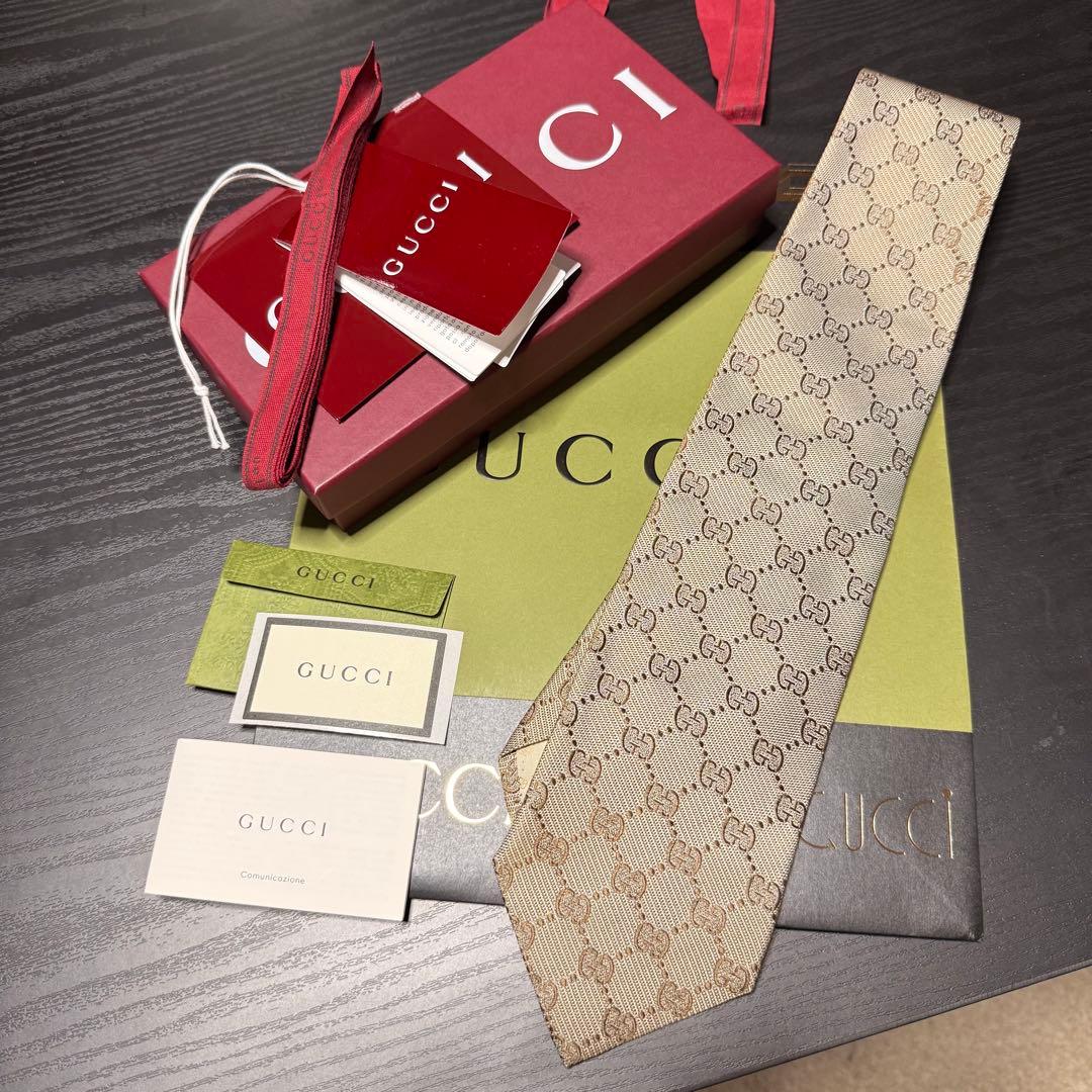 新品✨箱袋付❗️GUCCI グッチ ネクタイ メンズ シルク イタリア製