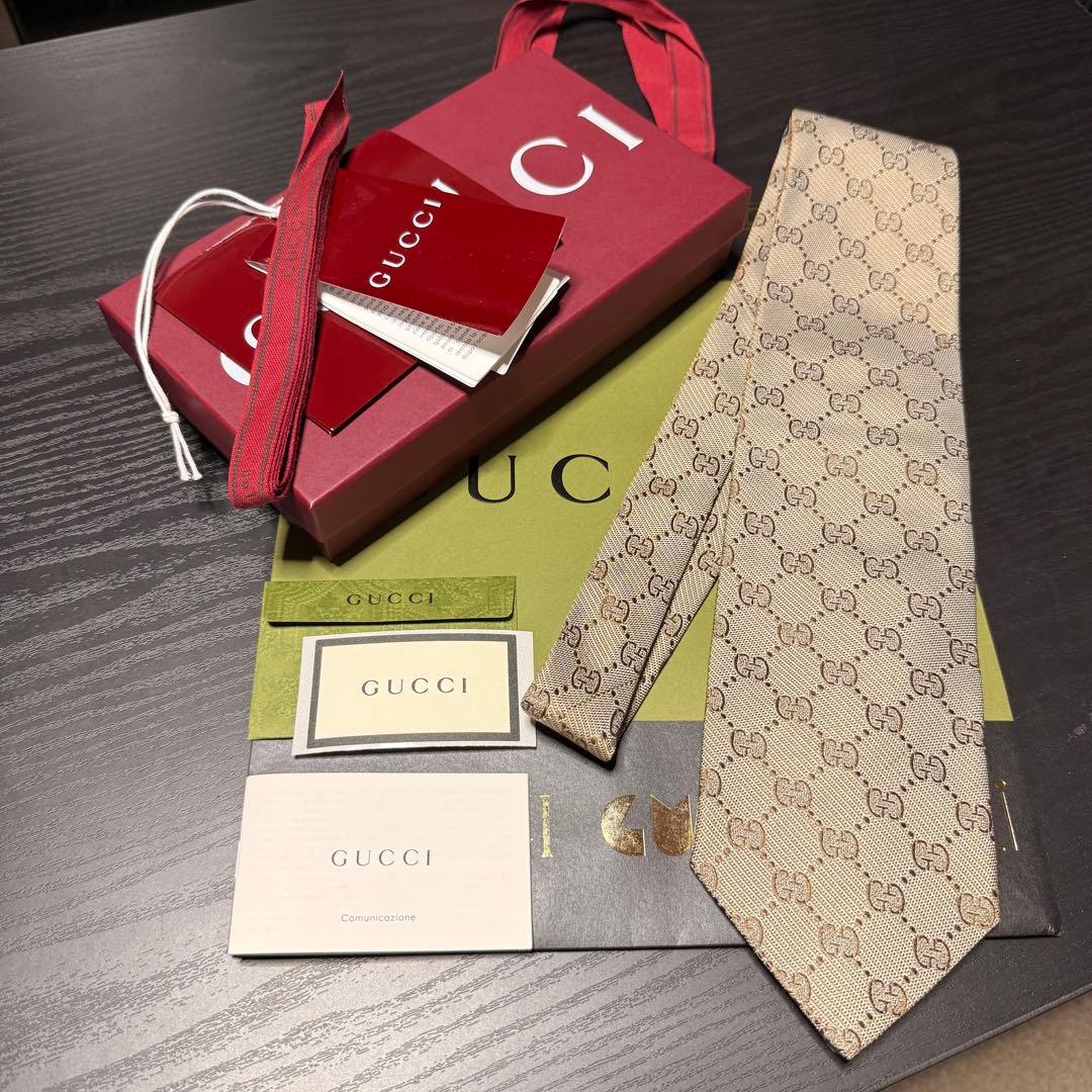 新品✨箱袋付❗️GUCCI グッチ ネクタイ メンズ シルク イタリア製