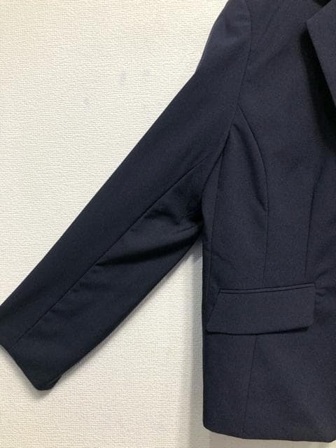 新品☆19号LL3L♪紺系♪タックフレア洗えるスカートスーツ☆r141