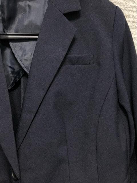 新品☆19号LL3L♪紺系♪タックフレア洗えるスカートスーツ☆r141