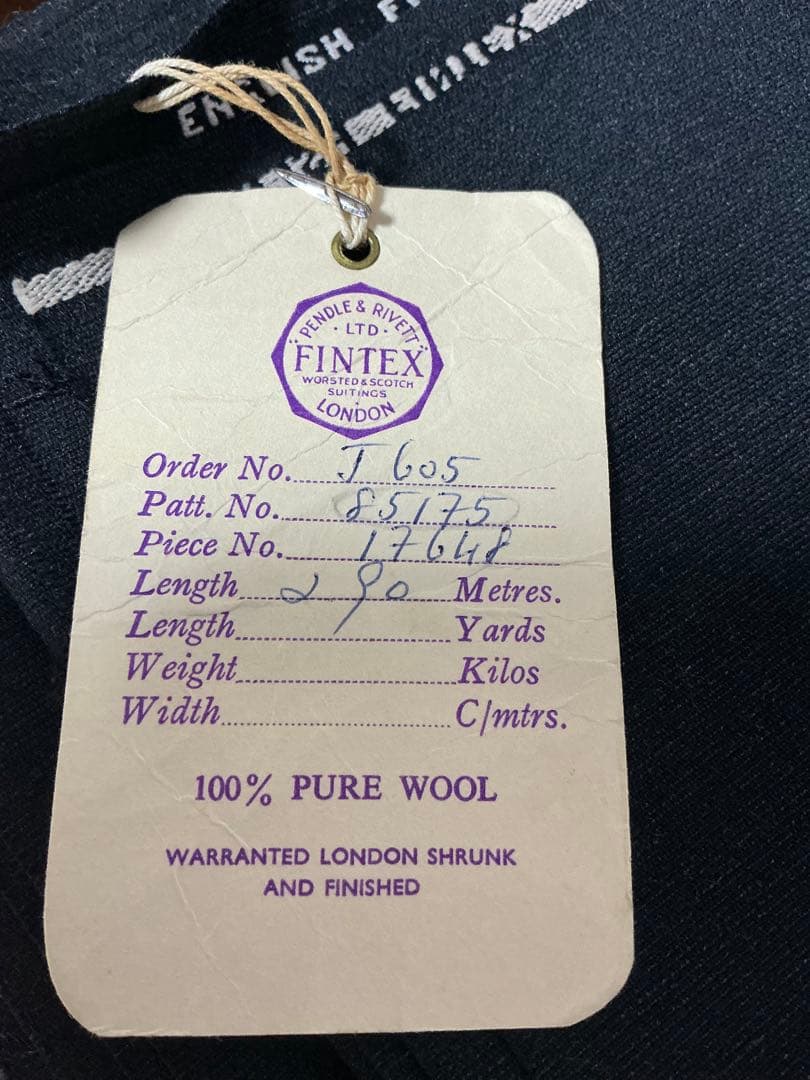 「FINTEX」スコッチウール スーツ生地　イギリスmade