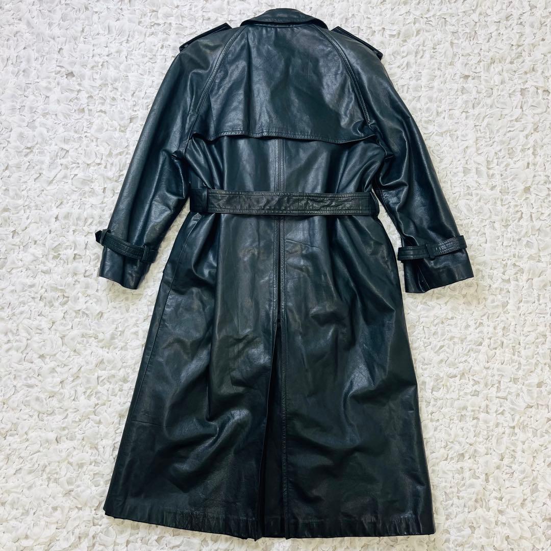 フロマージュFROMAGE 牛革レザートレンチコート ベルトダブルロングアウター