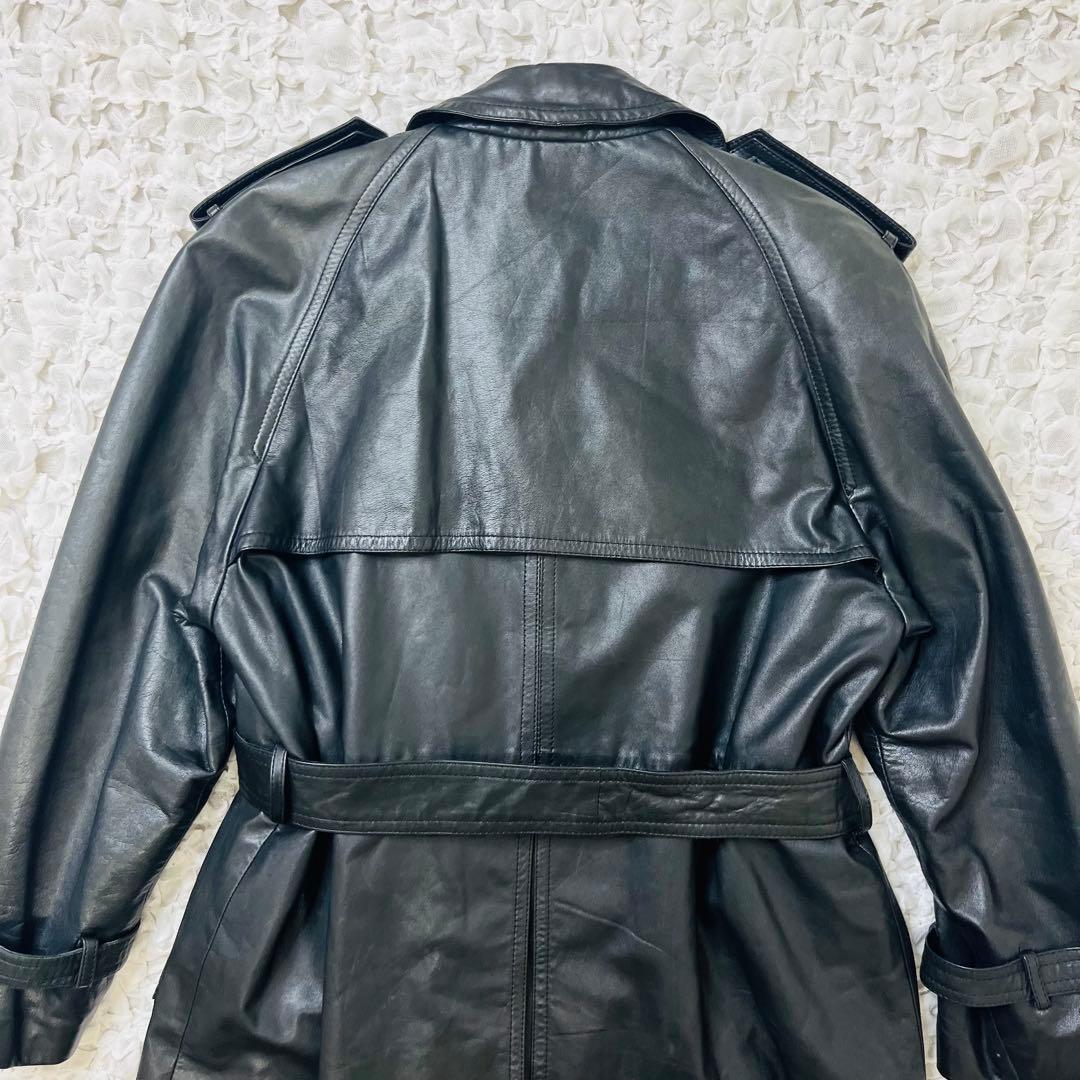 フロマージュFROMAGE 牛革レザートレンチコート ベルトダブルロングアウター