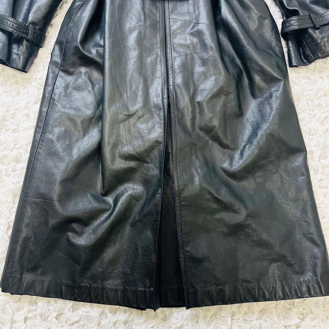 フロマージュFROMAGE 牛革レザートレンチコート ベルトダブルロングアウター