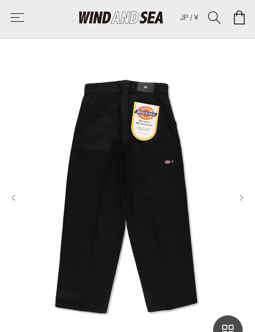 WIND AND SEA×DICKIES WORK PANTS 黒 M