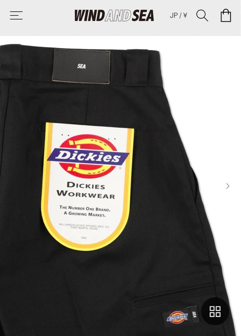 WIND AND SEA×DICKIES WORK PANTS 黒 M