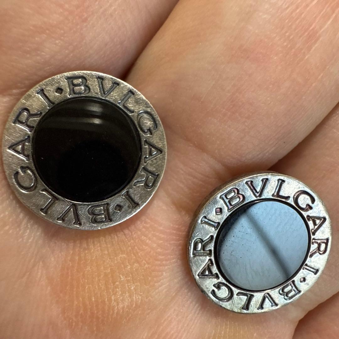 BVLGARI ブルガリ　オニキス/Ag925スターリングシルバーカフス　美品