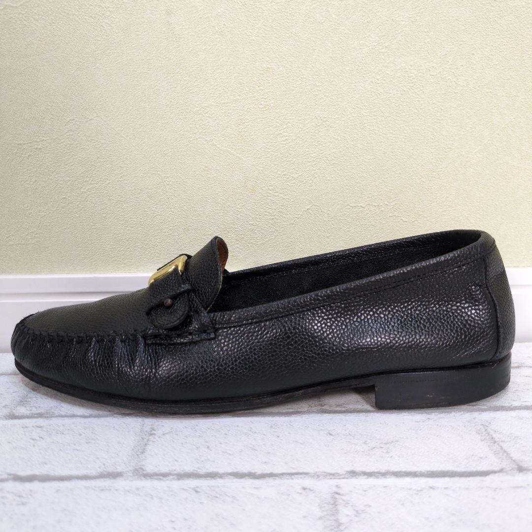 美品　Ferragamo　フェラガモ　シボ革　ローファー　ヴァラ　ゴールド