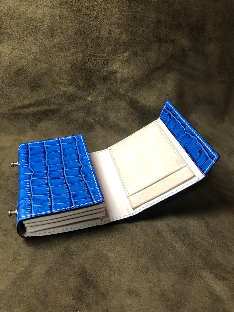 エムピウ ミッレフォッリエ風　革財布　クロコダイル型押しレザー