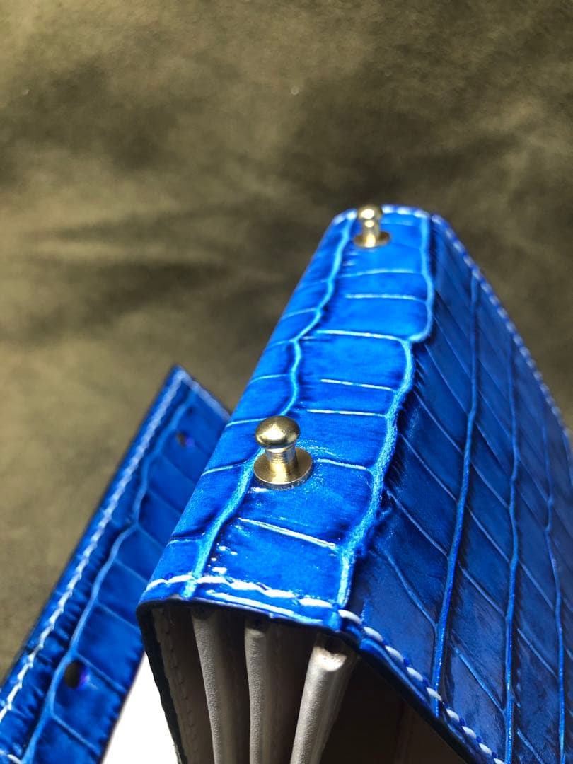 エムピウ ミッレフォッリエ風　革財布　クロコダイル型押しレザー