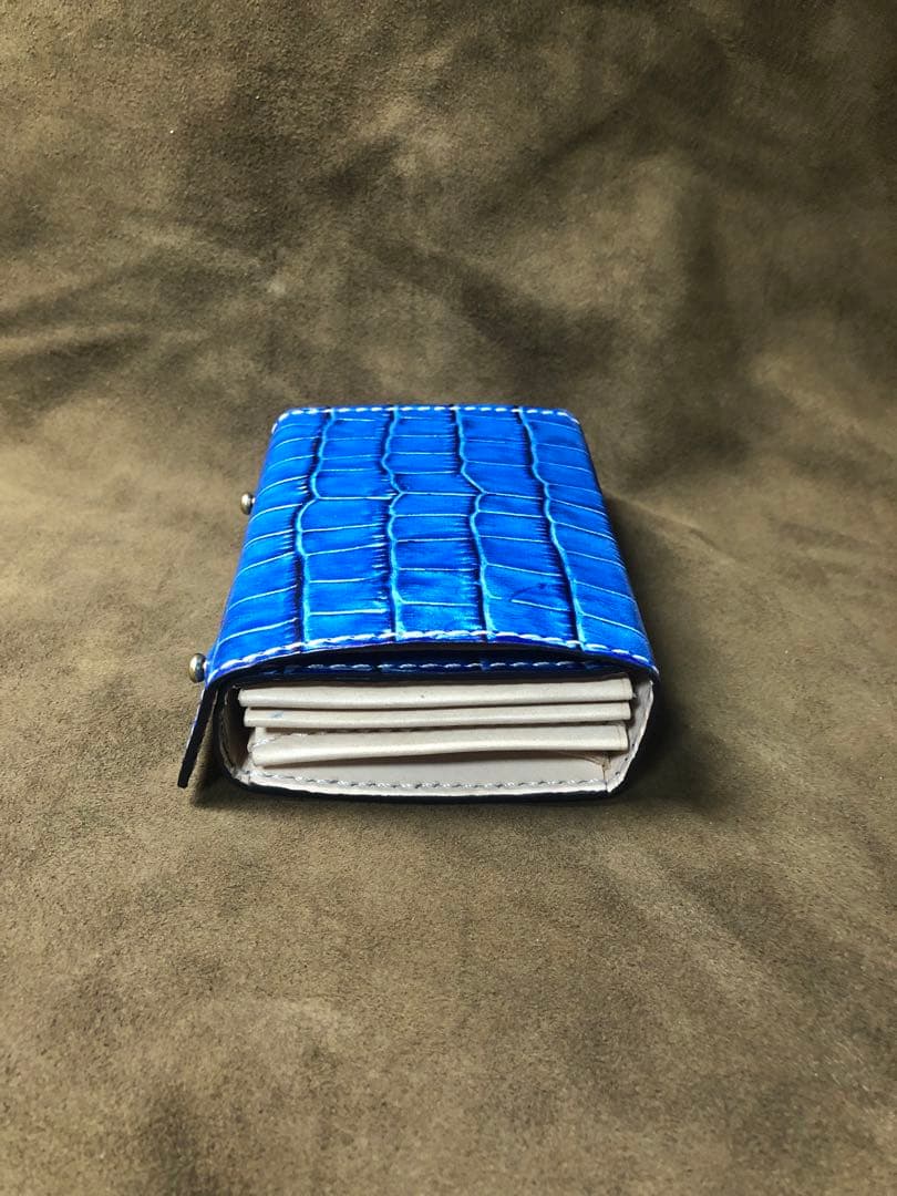 エムピウ ミッレフォッリエ風　革財布　クロコダイル型押しレザー