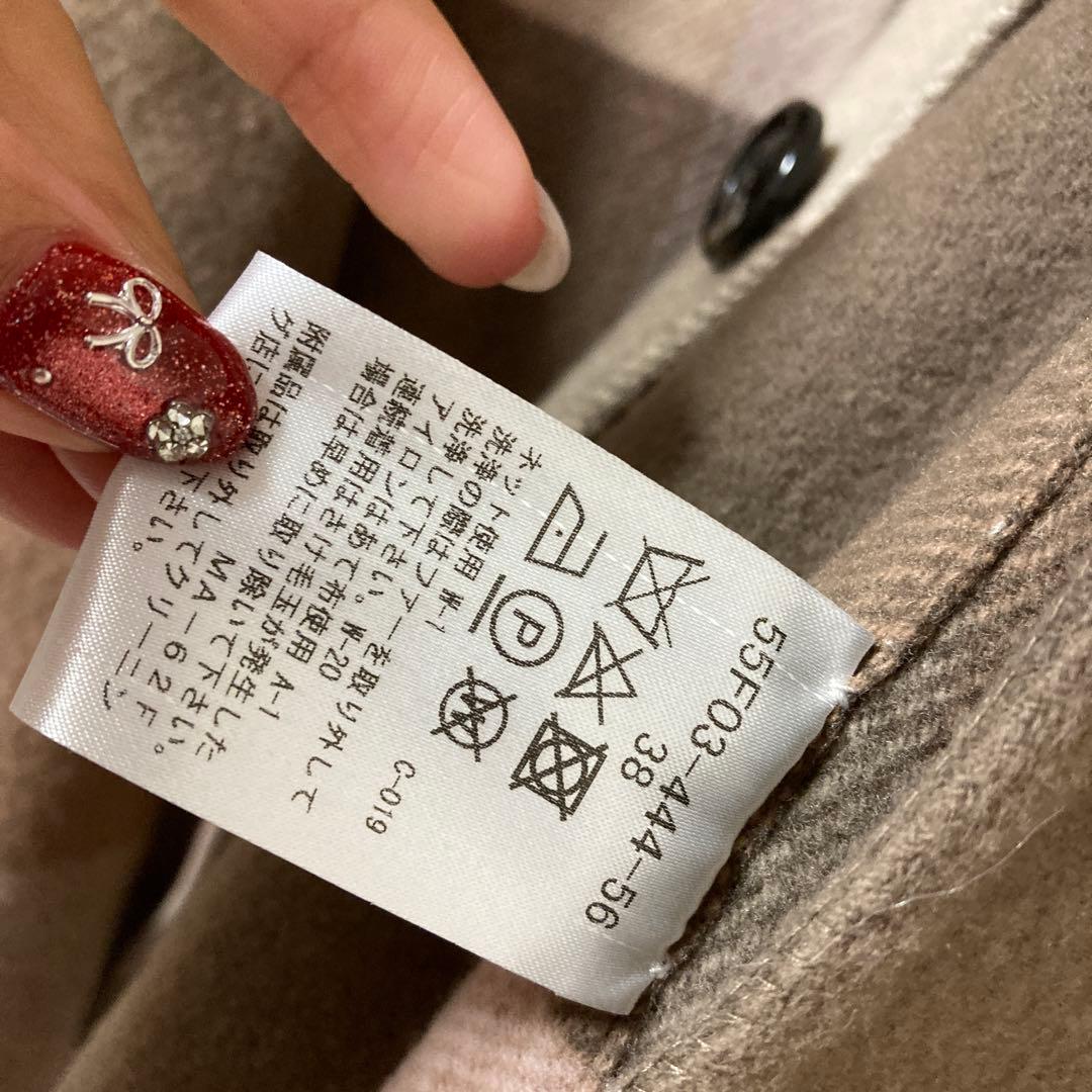 ブルーレーベルクレストブリッジ　リバーシブル　コート　ポンチョ　チェック　ファー