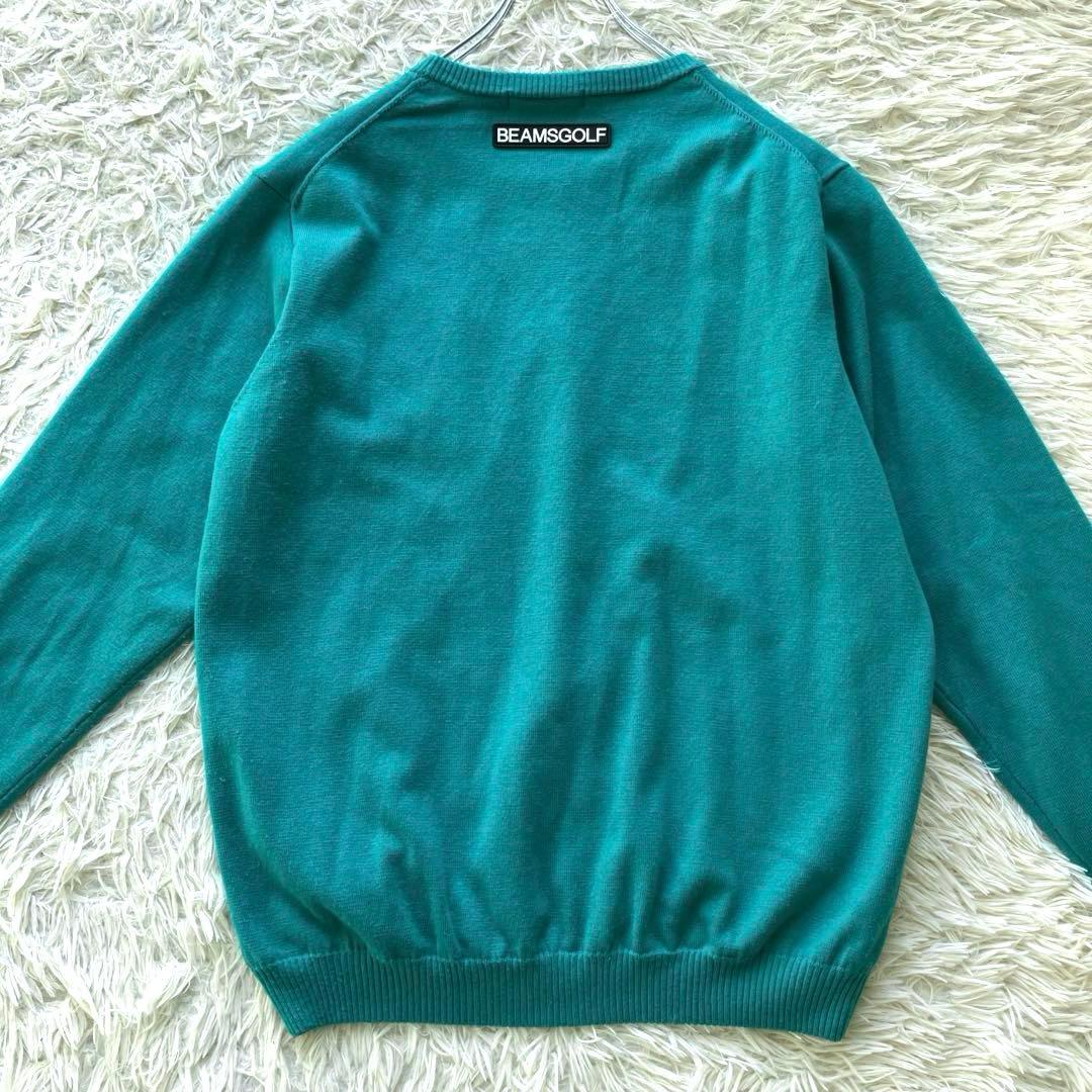 【美品 2022現行】ビームスゴルフ　ニットスニード　防風　緑　L ケーブル
