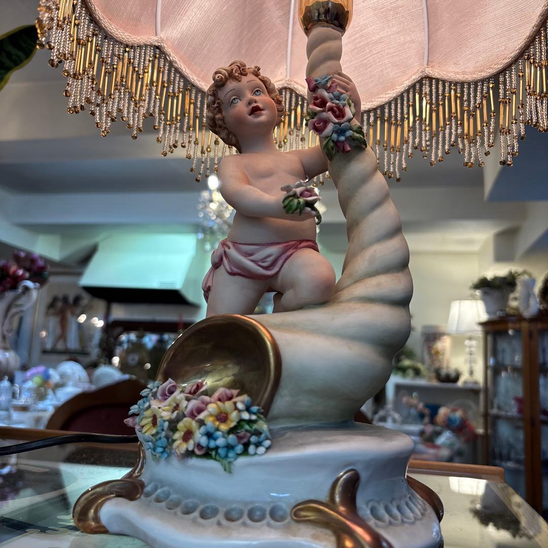 S*S様 イタリア製　カポディモンテ焼　フイギリン置物　ランプ