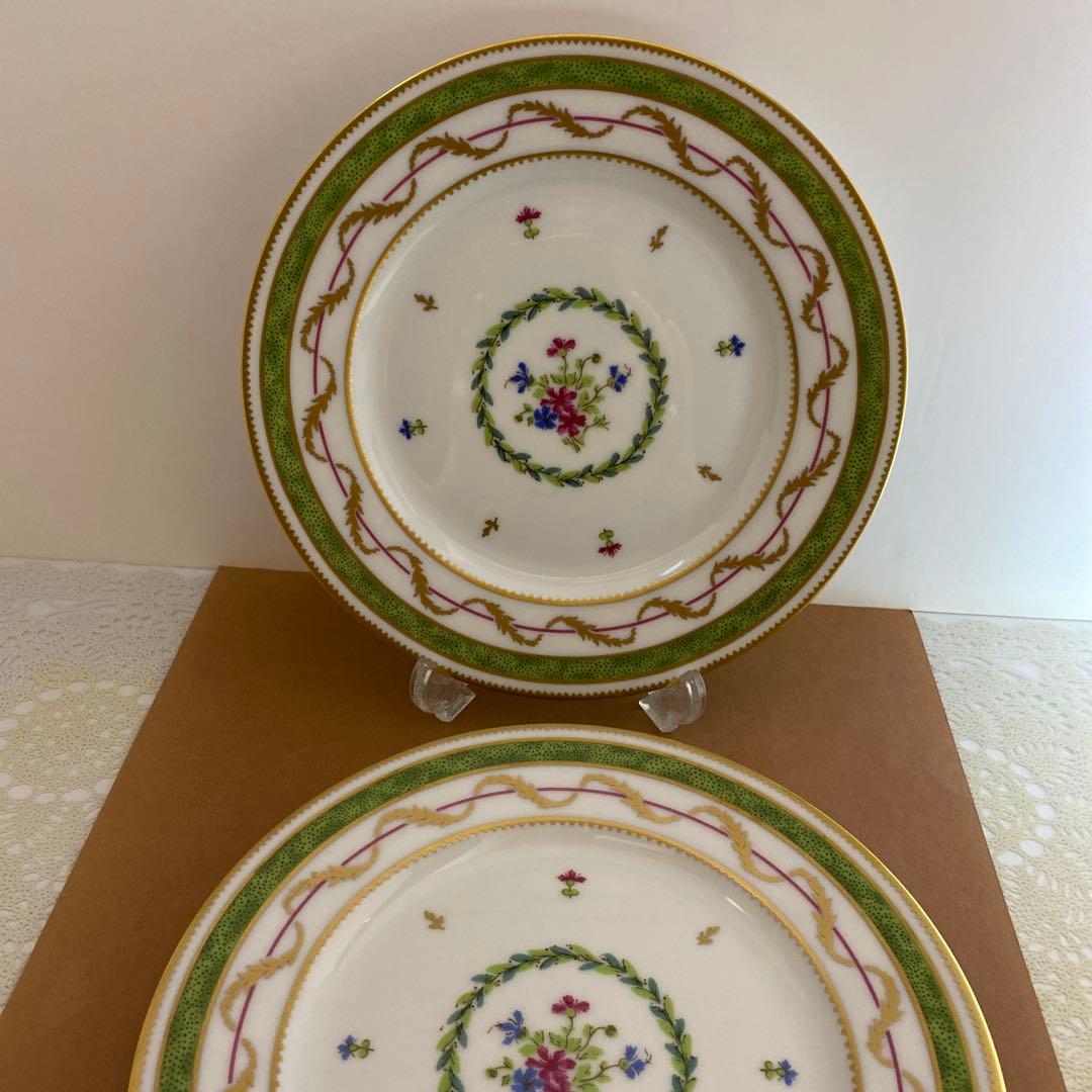 アビランド リモージュ ヴューパリヴェールグリーン プレート 19cm