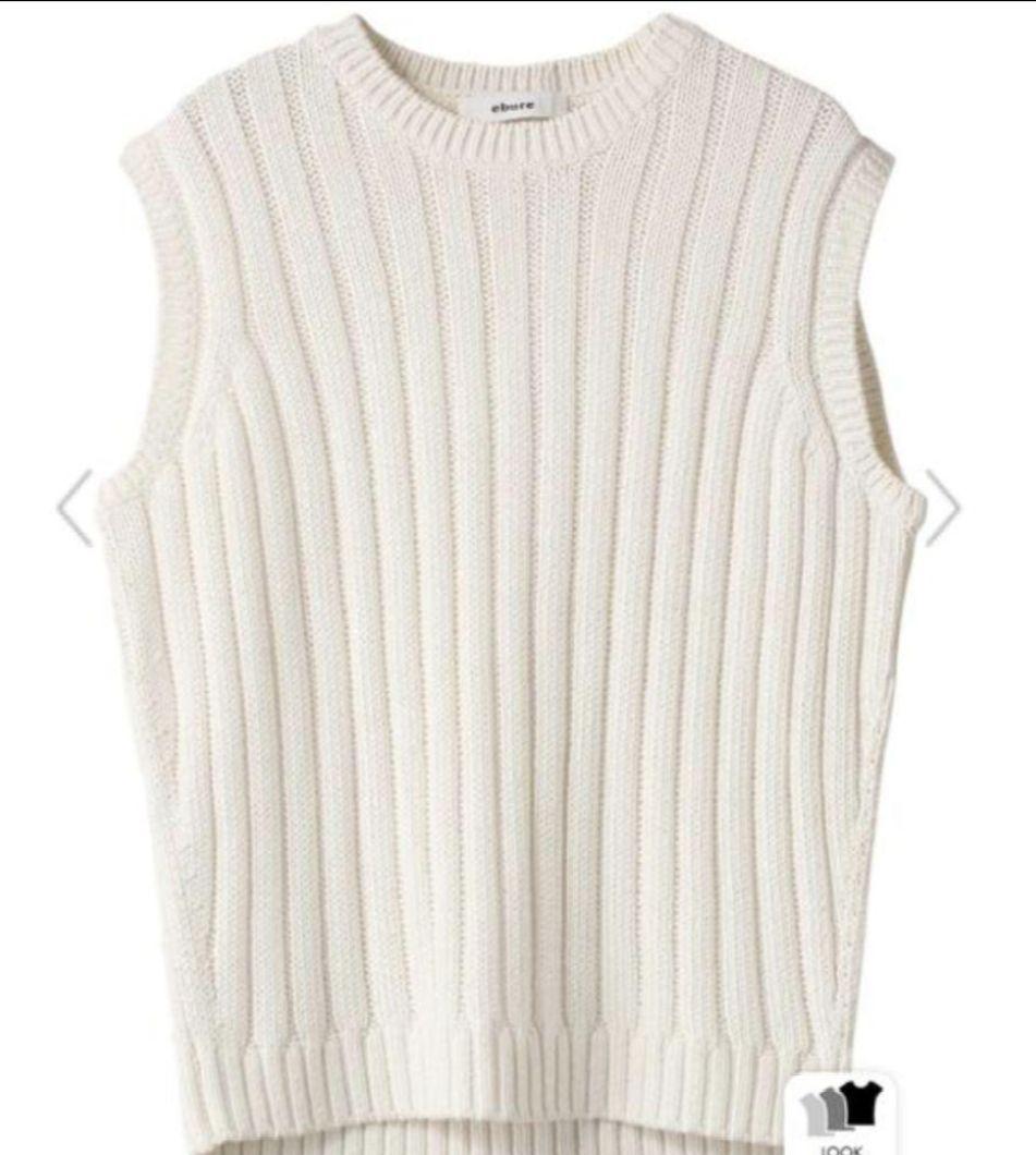 【未使用】ebure　コットンノースリーブプルオーバー　ホワイト