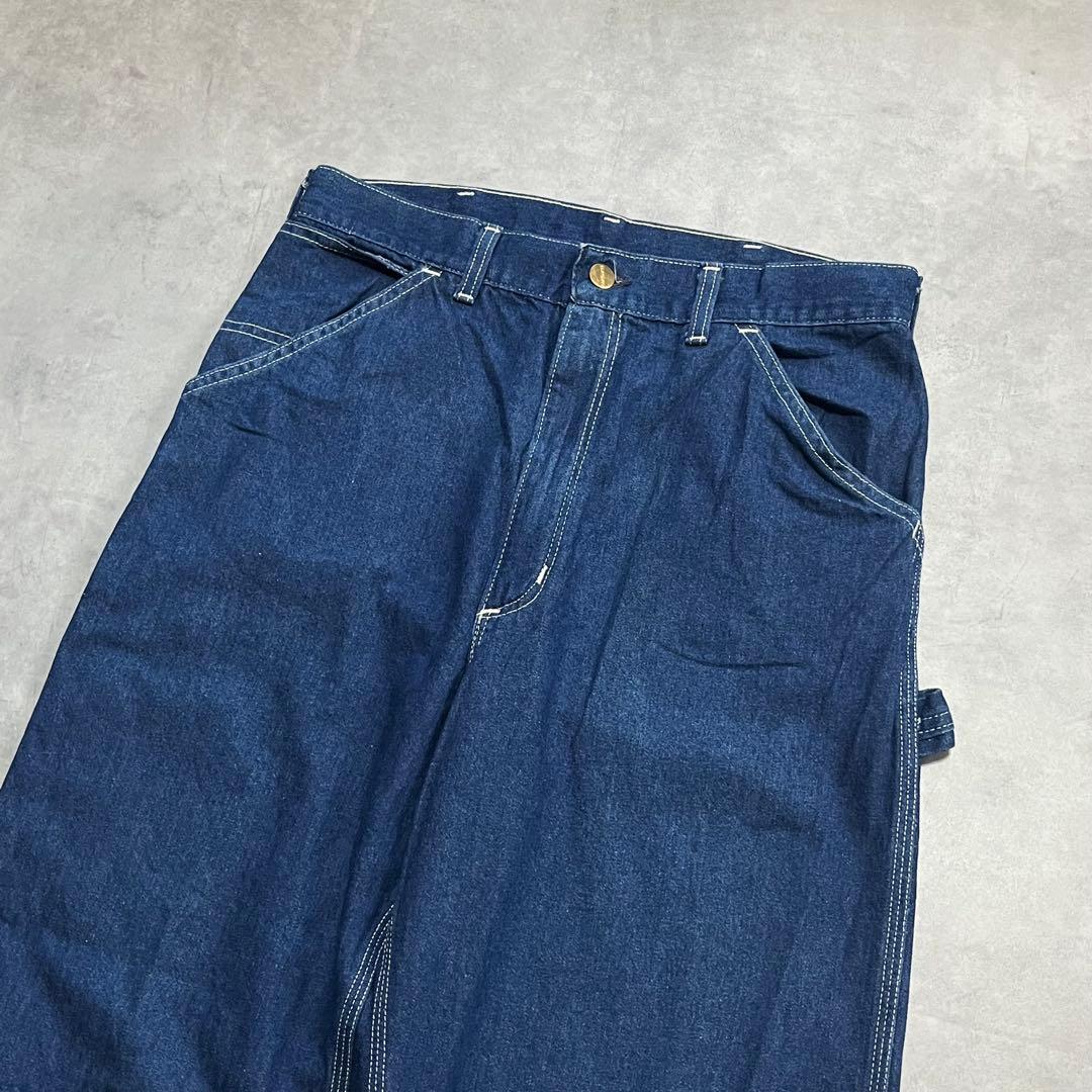 90's カーハート　星タグ　白ステッチ　ペインターパンツ　濃紺　ブルー　USA