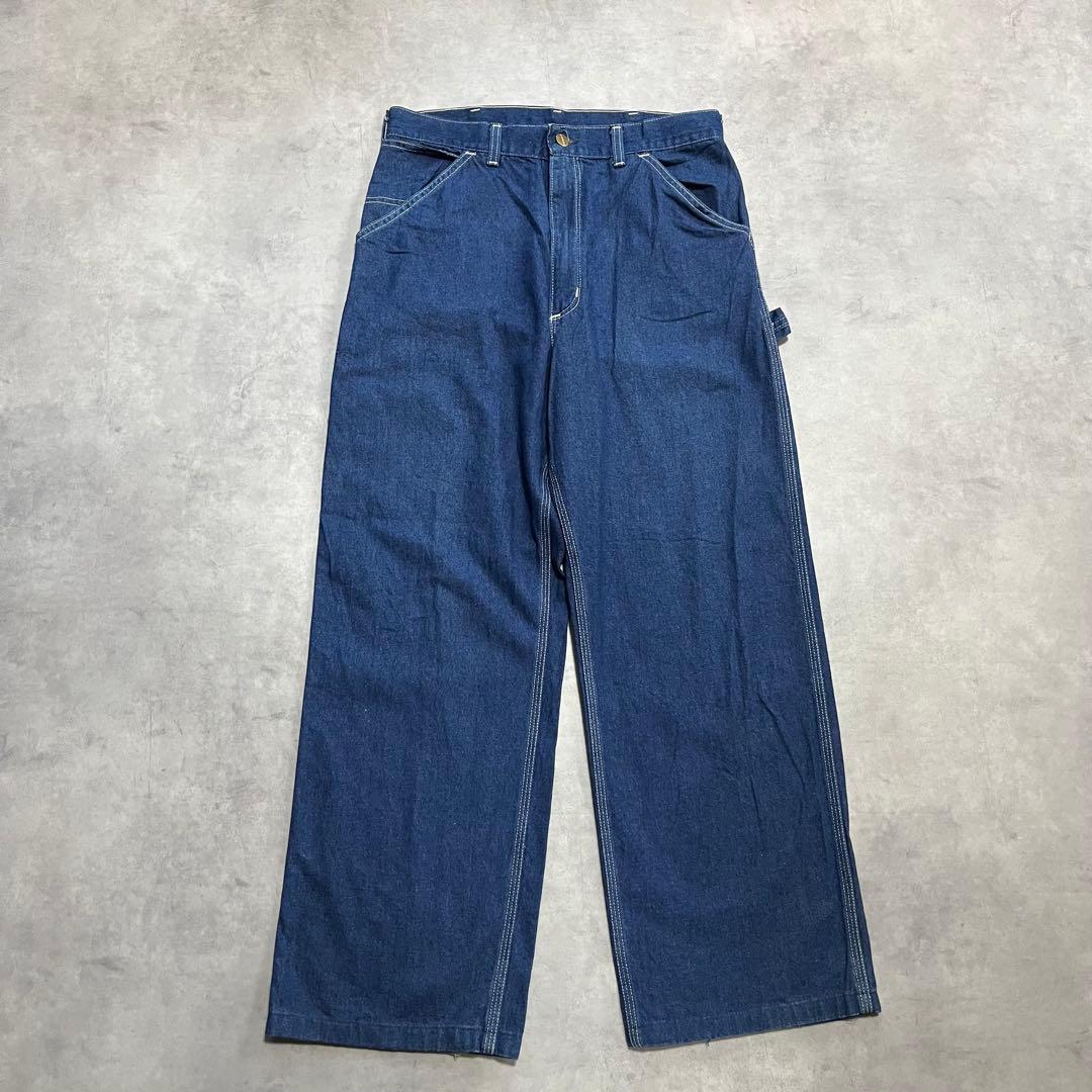 90's カーハート　星タグ　白ステッチ　ペインターパンツ　濃紺　ブルー　USA