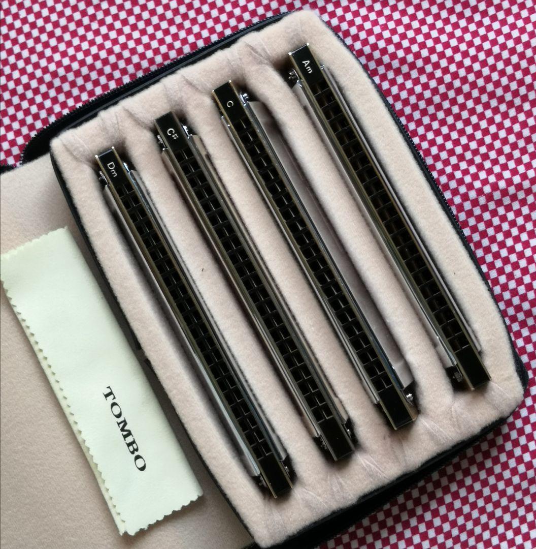 ☆特価【特製TOMBO BANDO DELUXENo1521複音ハーモニカ4台☆
