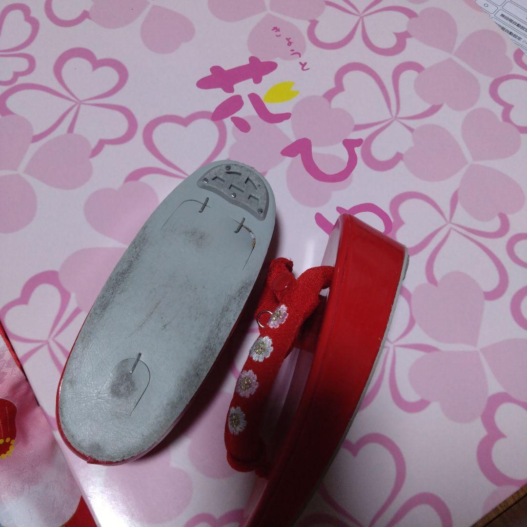 三歳★花ひめ★椿と矢羽根★被布着物小物フルセット★赤ピンク