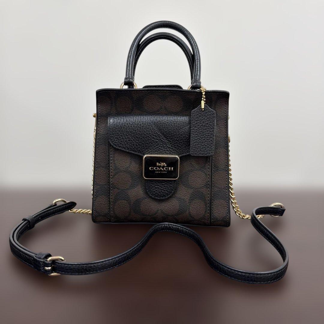 コーチ　2WAY　ショルダーバッグ　ミニペッパー　シグネチャー