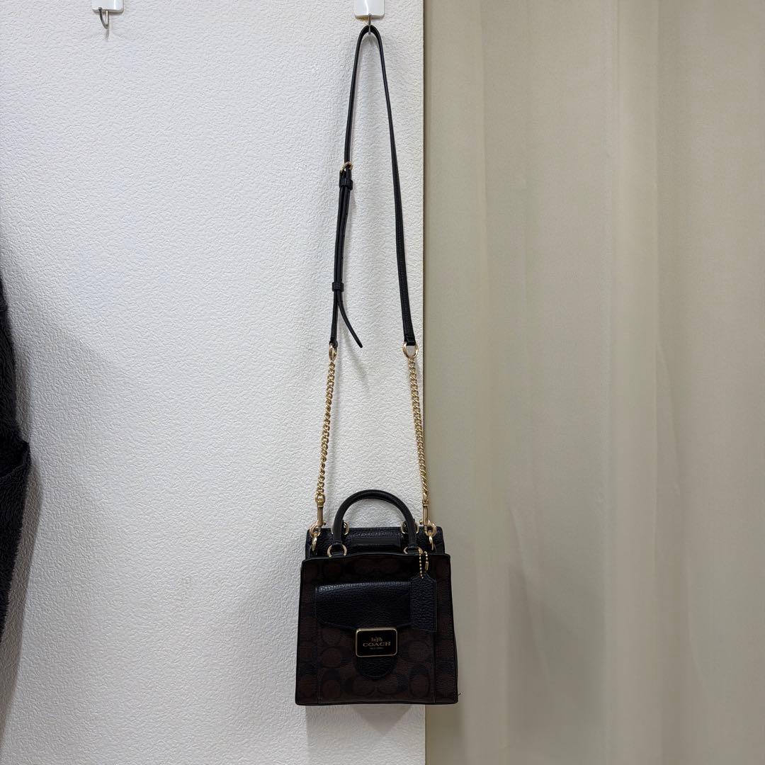 コーチ　2WAY　ショルダーバッグ　ミニペッパー　シグネチャー