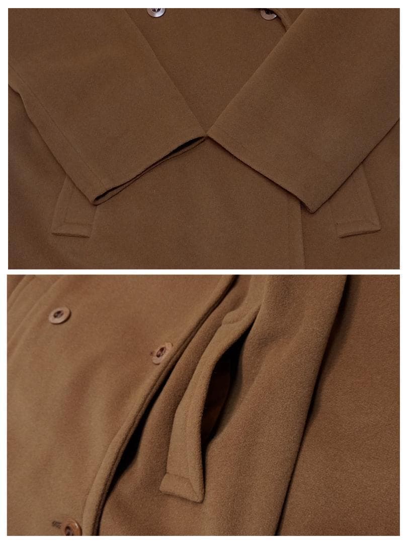 大きめサイズ✨MaxMara サイズ40 ダブルチェスターコート カシミヤ混