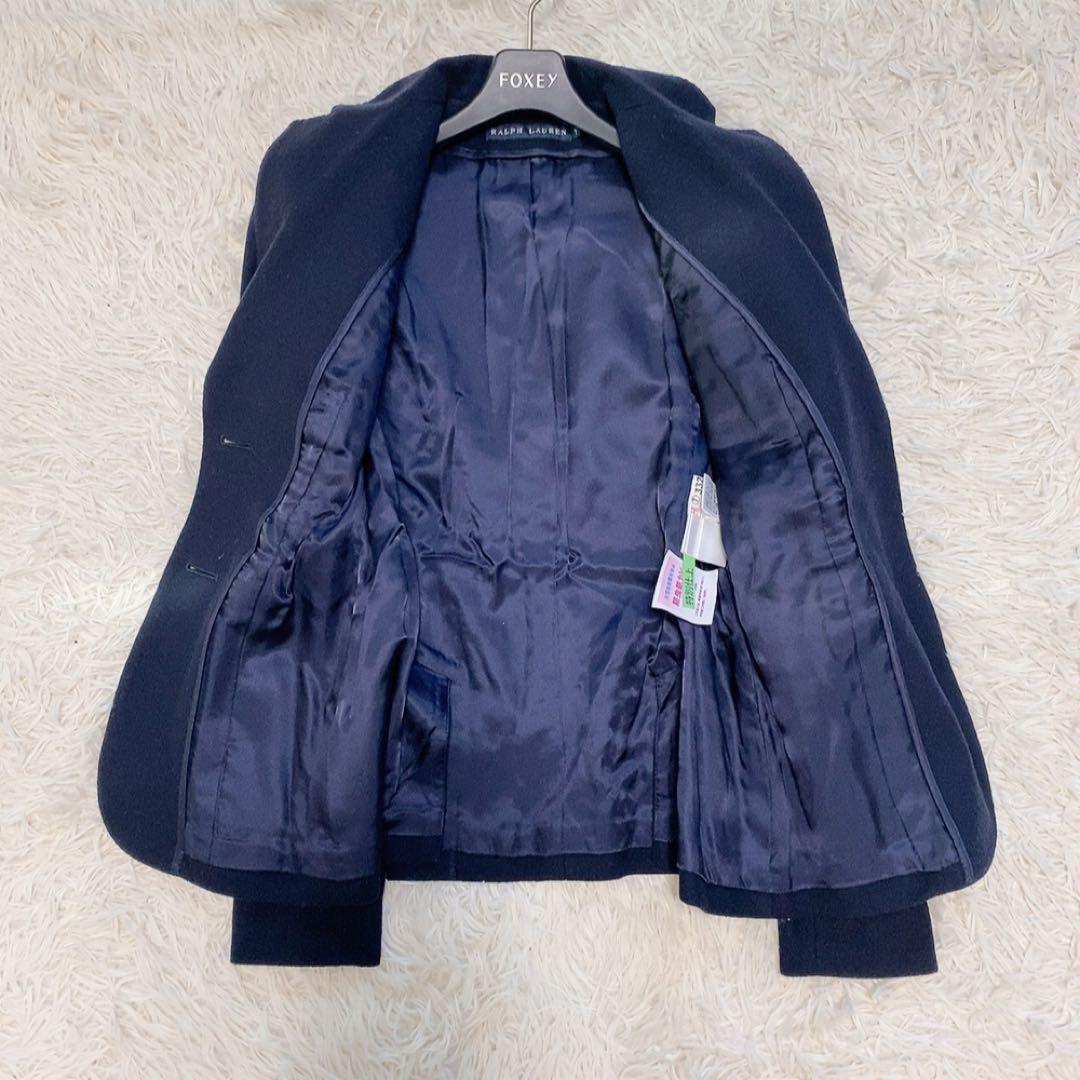 【美品】ラルフローレン 紺ブレ 金ボタン テーラードジャケット ロゴ エンブレム