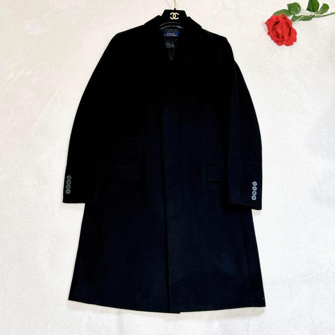 ほぼ未使用✨　ポロラルフローレン　チェスター　コート　ウール　ロング　ブラック