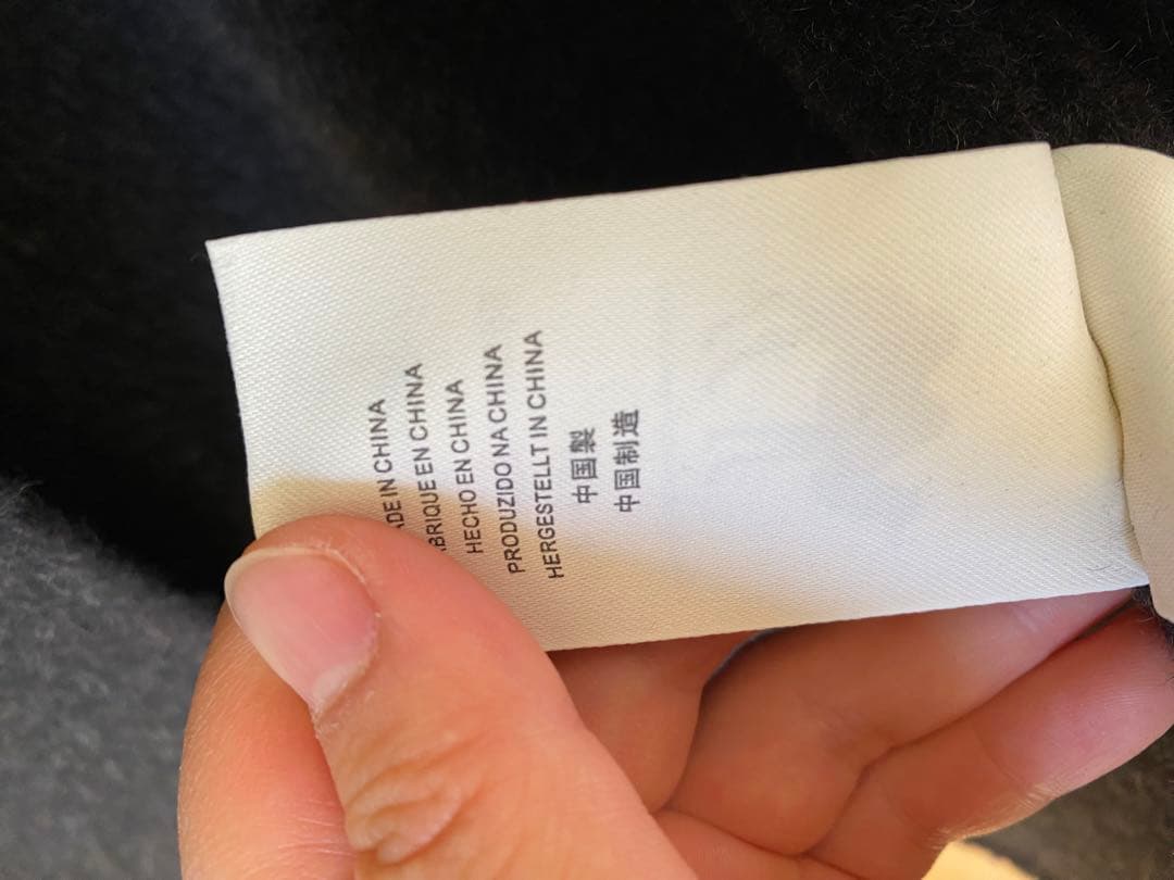 炭ブラックロングコート、キャメル100％、新品